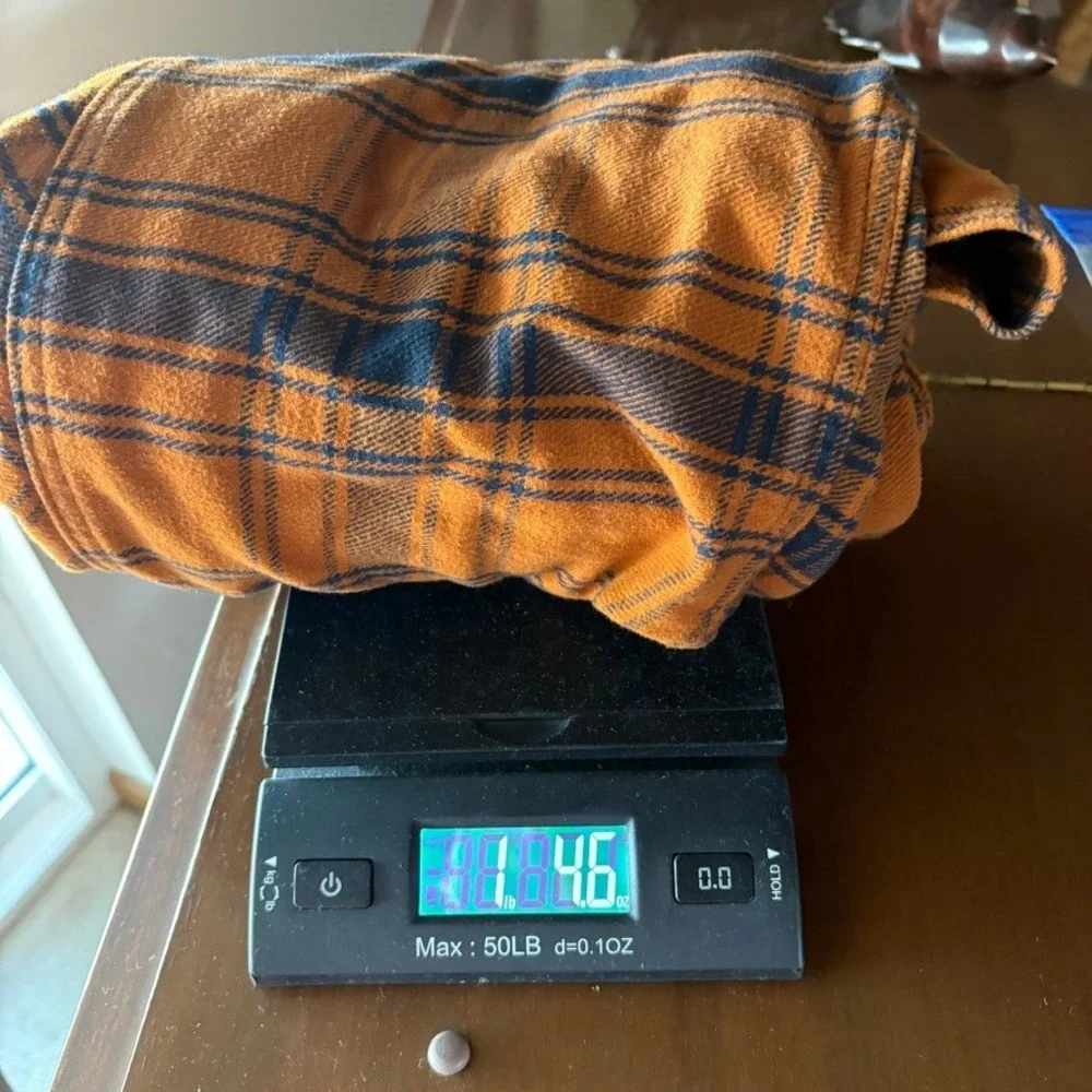 Duluth Trading Co Womens Folklore Flannel Duster‎ XS Blue Orange Plaid Insulated